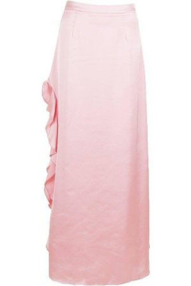 SALE, SAVE 59% - Satin Ruffle Split Maxi Skirt!