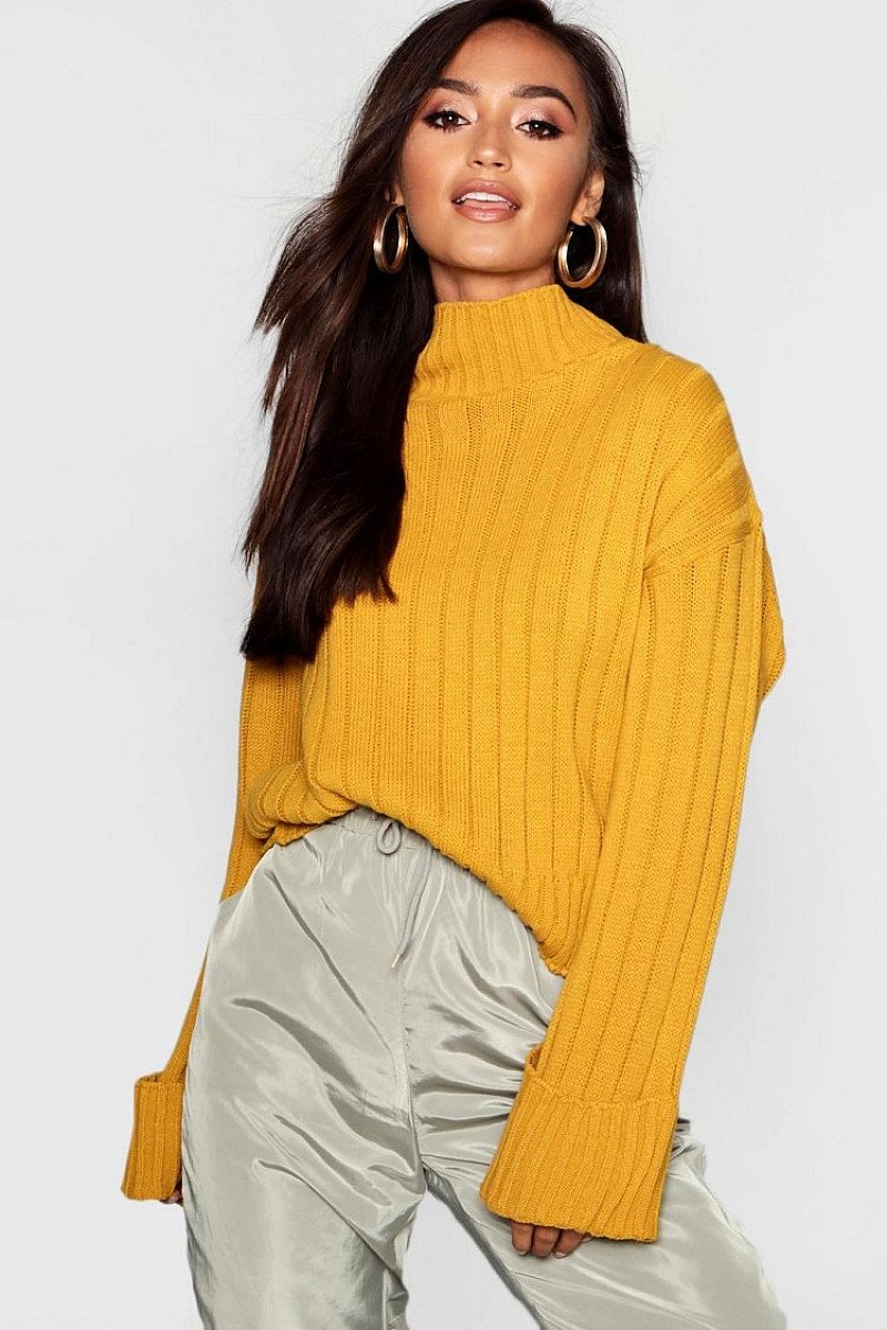 SALE, 22% OFF - Petite Rib Knit High Neck Jumper!