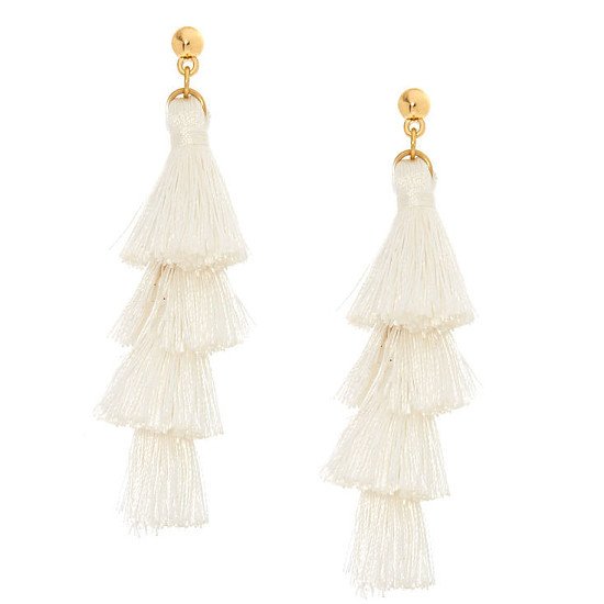 SALE - White Tiered Tassel Drop Earrings!