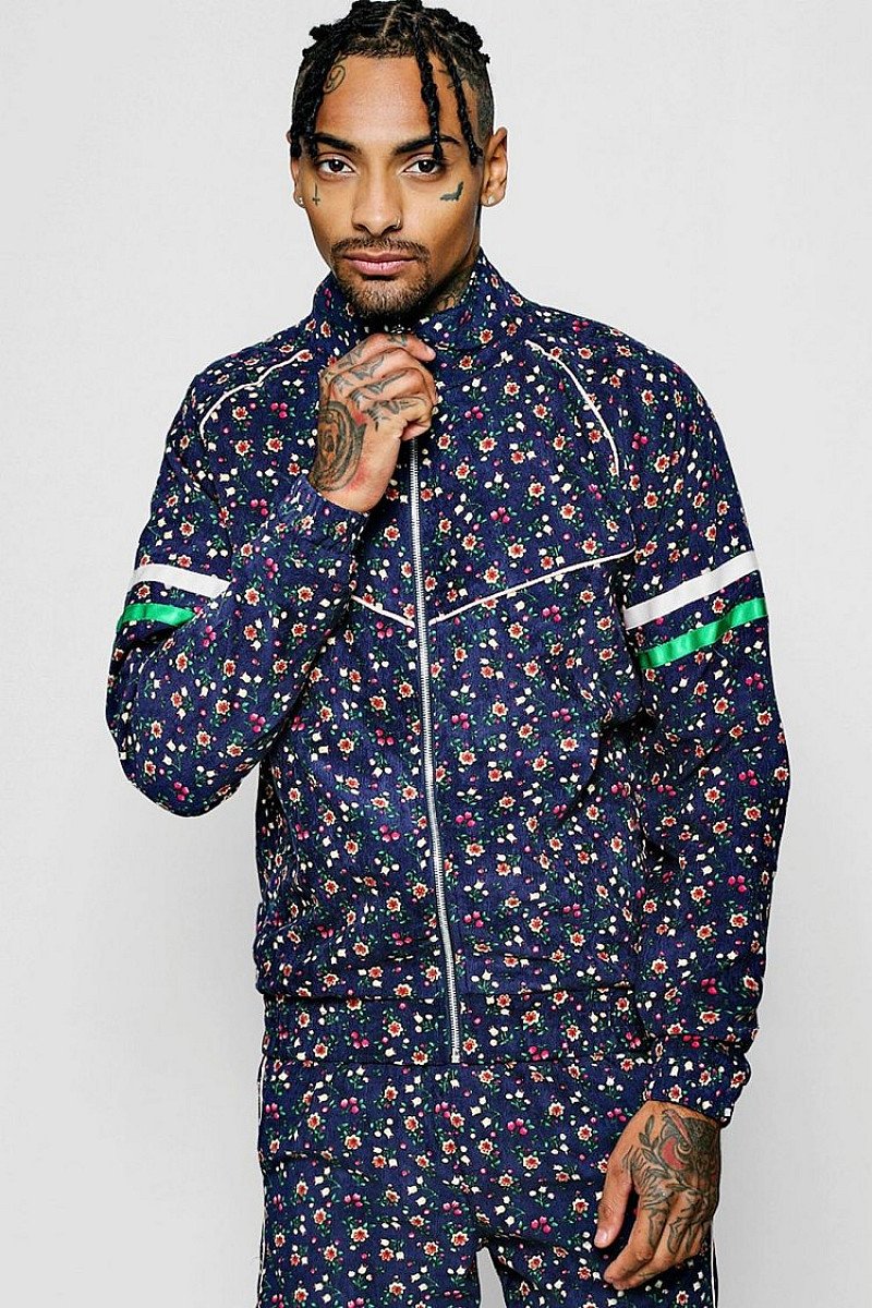 SALE - DITSY FLORAL NEEDLE CORD ZIP JACKET!