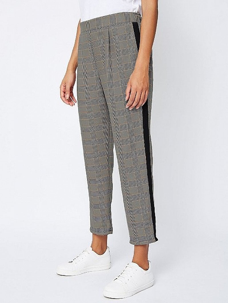 SALE - Check Side Stripe Woven Tapered Trousers!