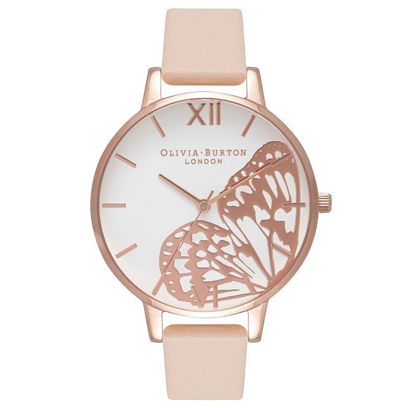 SAVE- OLIVIA BURTON NUDE PEACH BUTTERFLY WATCH