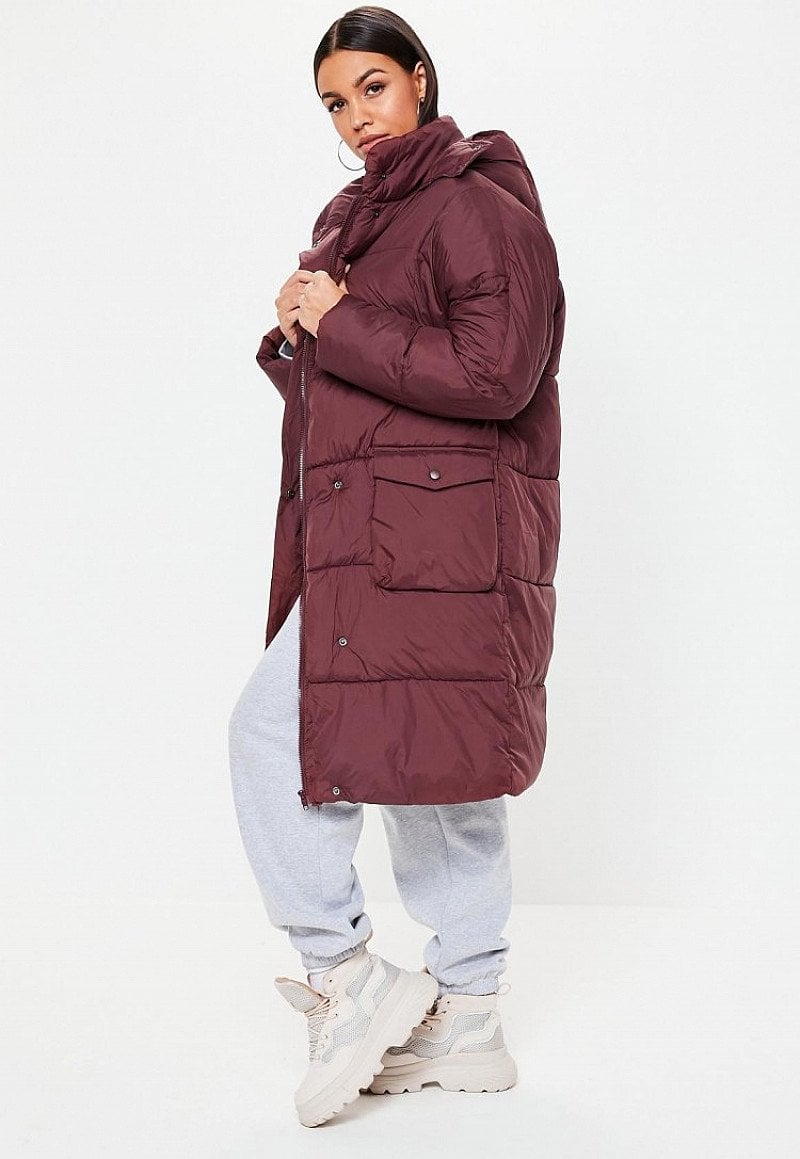 SALE - wine longline puffer jacket!