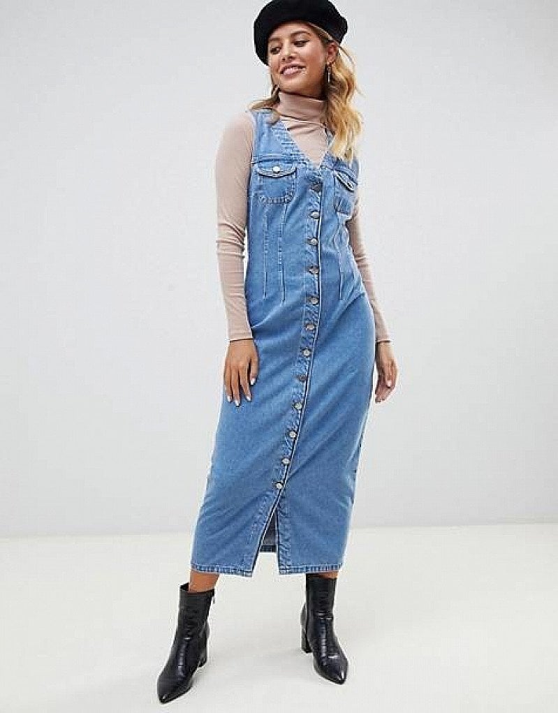 SALE - ASOS DESIGN denim button through sleeveless midi dress!