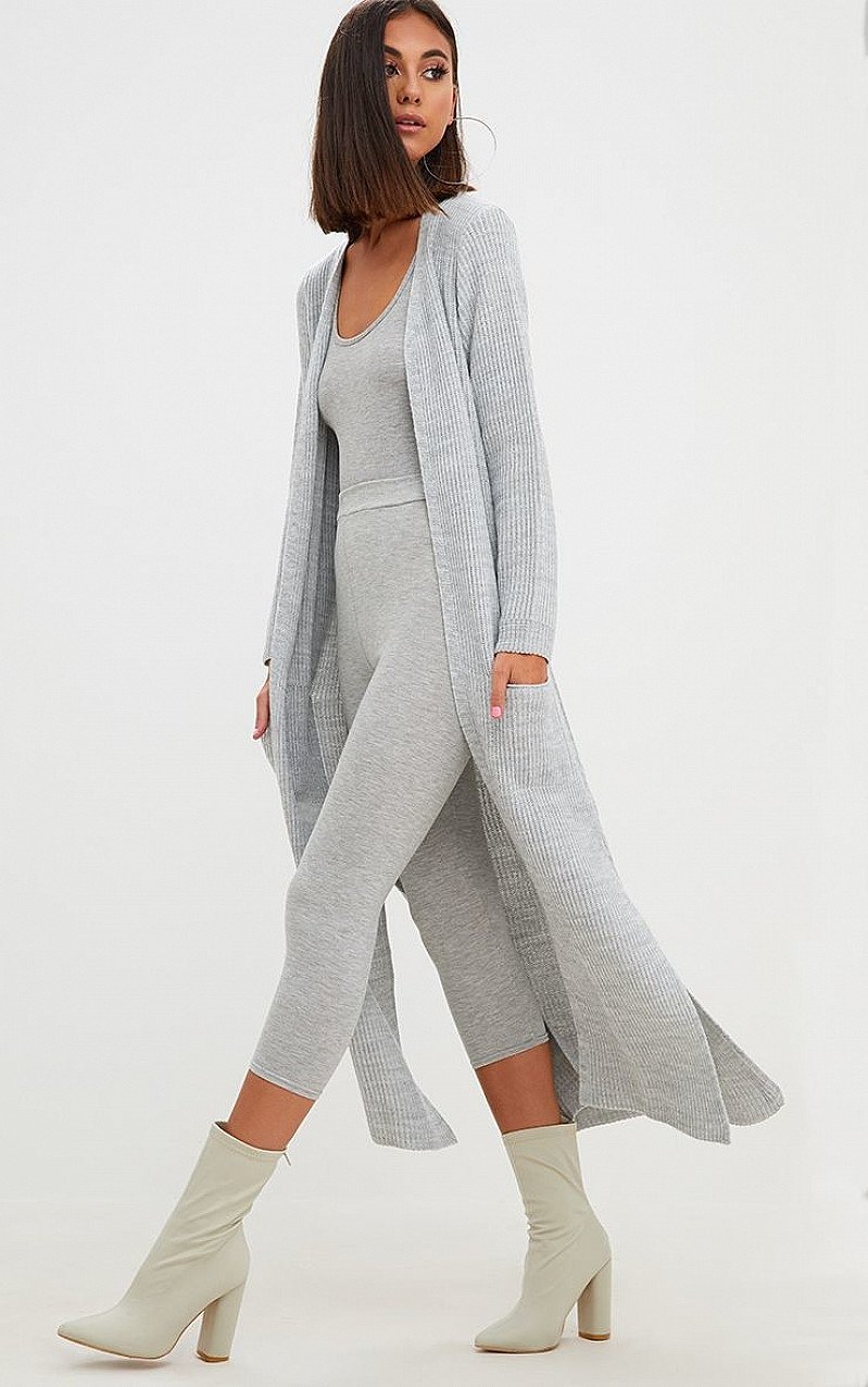 SALE - GREY POCKET FRONT MAXI CARDIGAN!