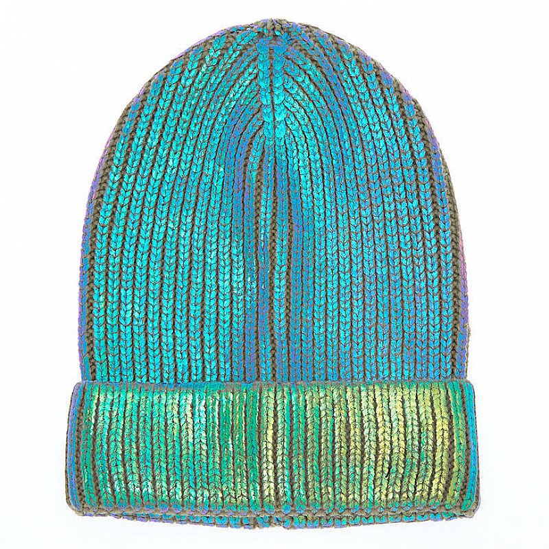SALE - Foil Knit Beanie - Mint!