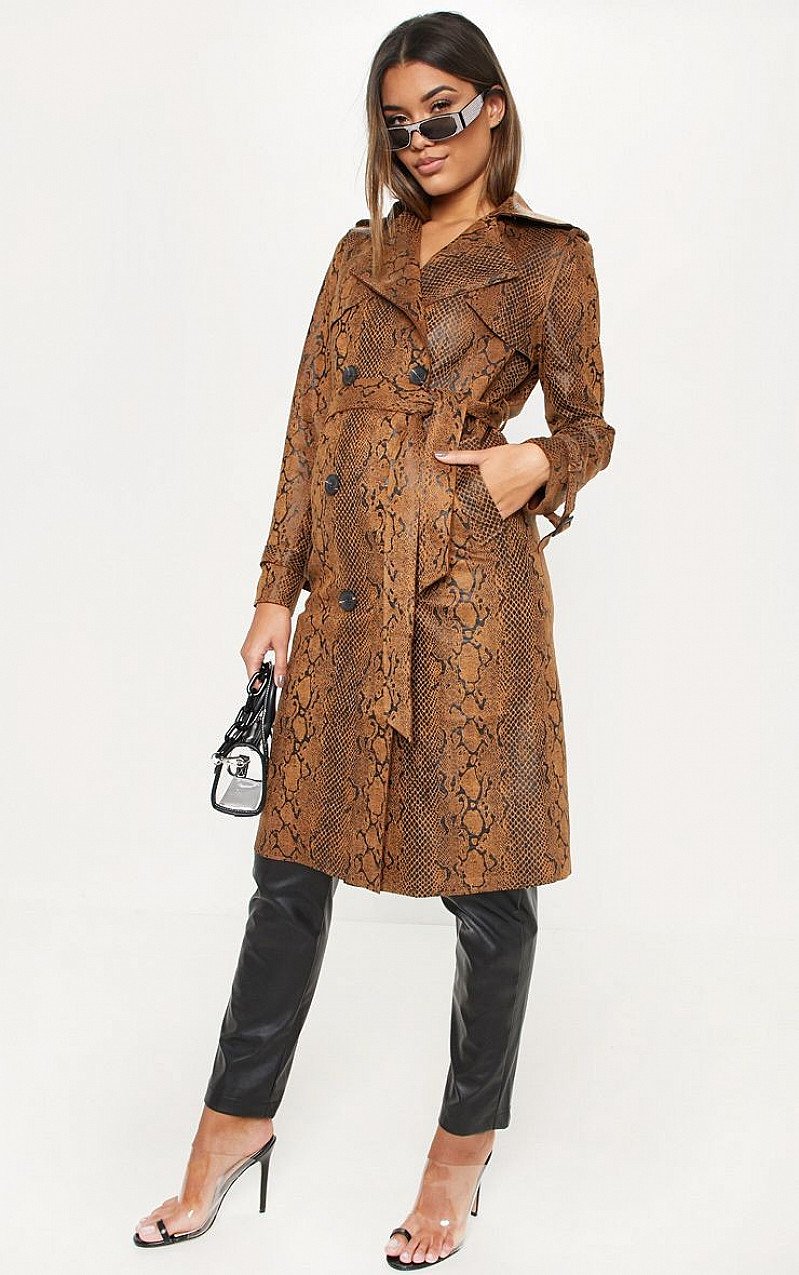 SALE - BROWN SNAKESKIN TRENCH COAT!