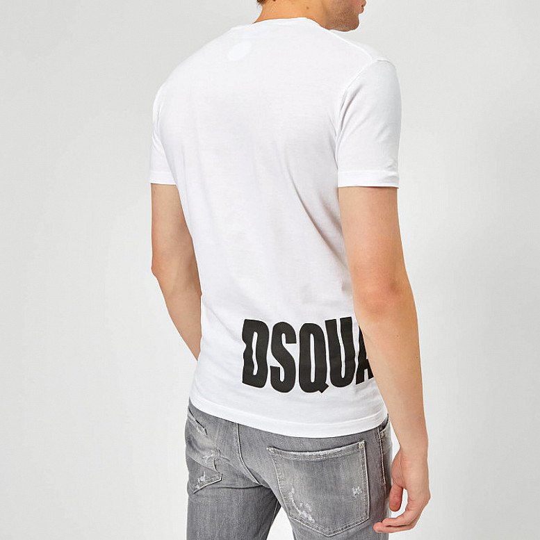 Extra 15% of Selected Outlet - Dsquared2 Men's Hem Logo T-Shirt - White