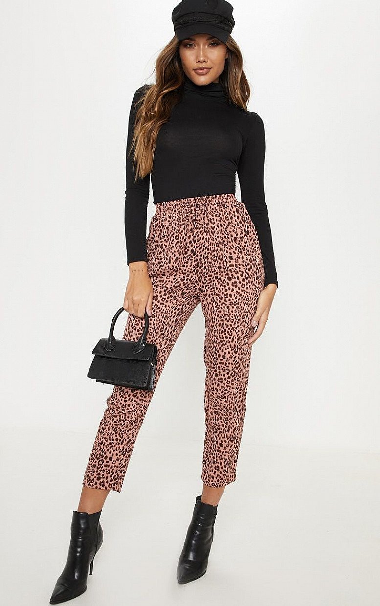 SALE - PINK LEOPARD PRINT CIGARETTE JOGGER