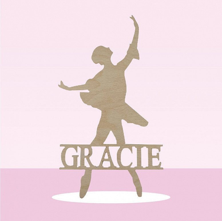 Save 50% - Personalised ballerina name signs made from wood painted to colour off your choice