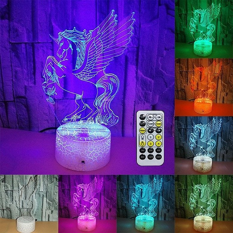3D LED UNICORN LAMP