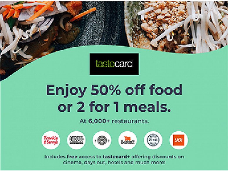 Get 2 for 1 meals at over 6,000 restaurants