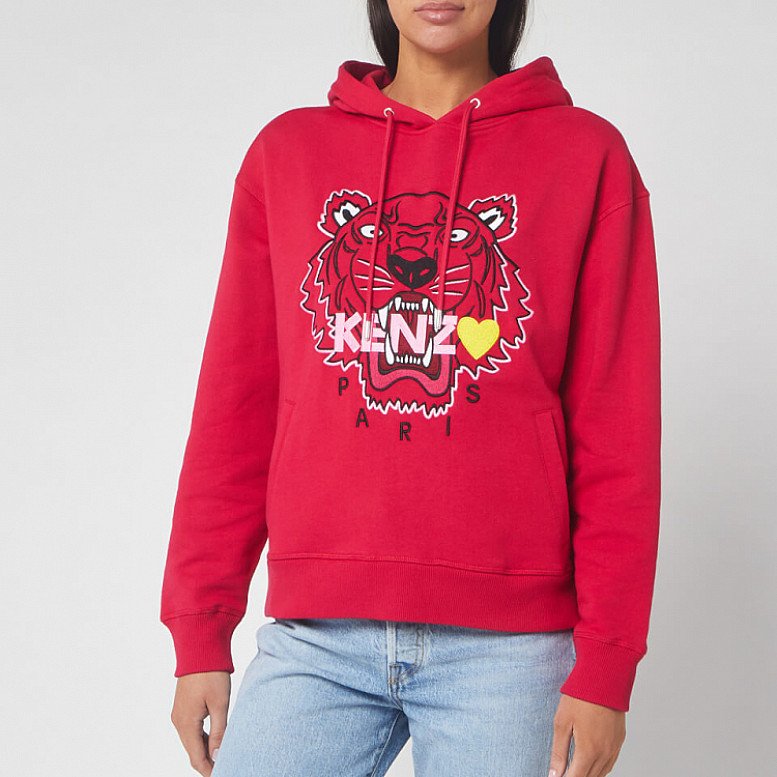 SAVE £92.00 - KENZO Women's Tiger Hoody Back from Holiday - Deep Fuschia