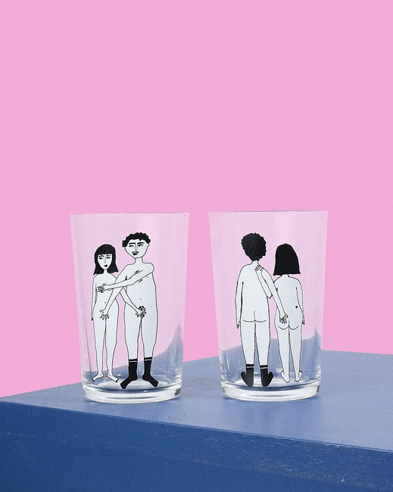 Valentine's Day Gift Idea - Helen B Naked Couple Glasses Set