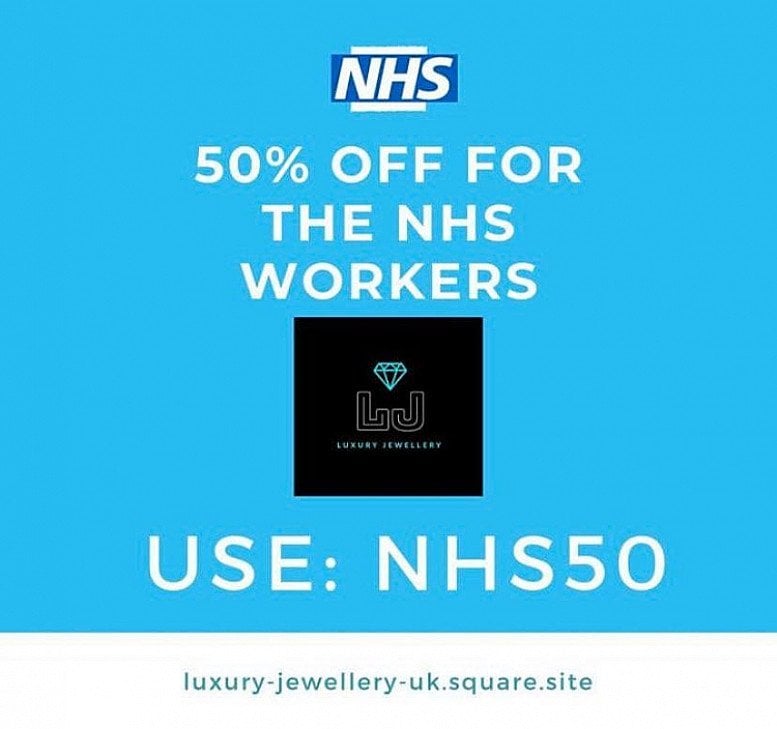 50% OFF for NHS Workers & Staff | Luxury Jewellery Mansfield, UK