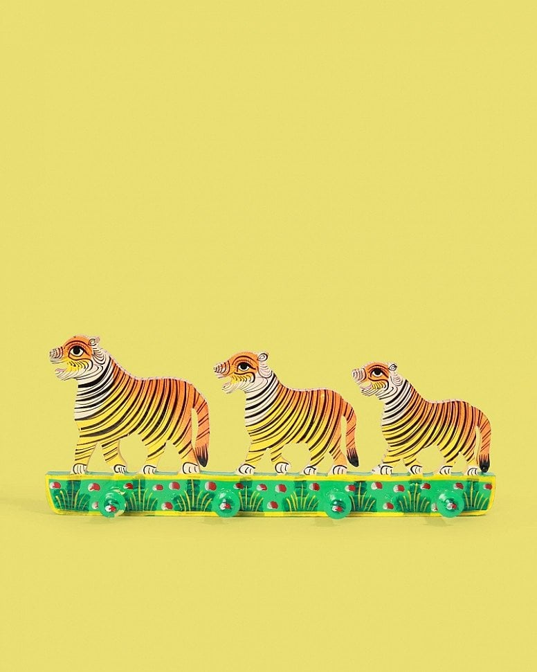 Hand-Painted Wooden Tiger Coat Hook - £24.00!