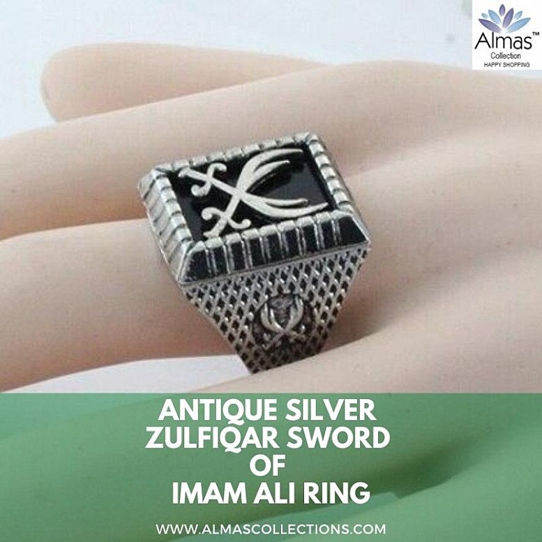 Antique Silver Zulfiqar Sword of Imam Ali Ring