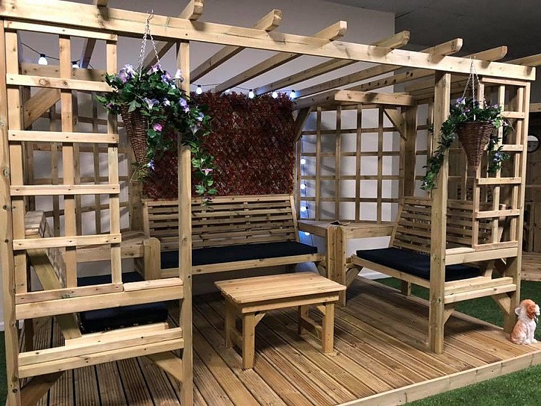 Riviera Large Garden Pergola 7 Seater