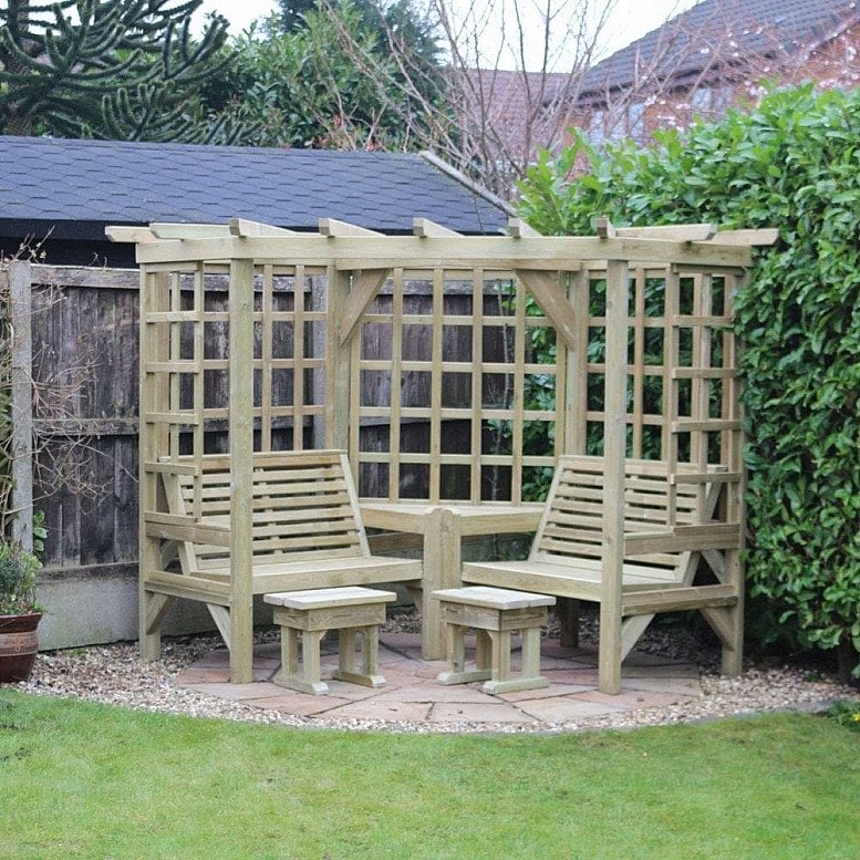 Clementine Corner 4-Seat Garden Arbour – (CR101)