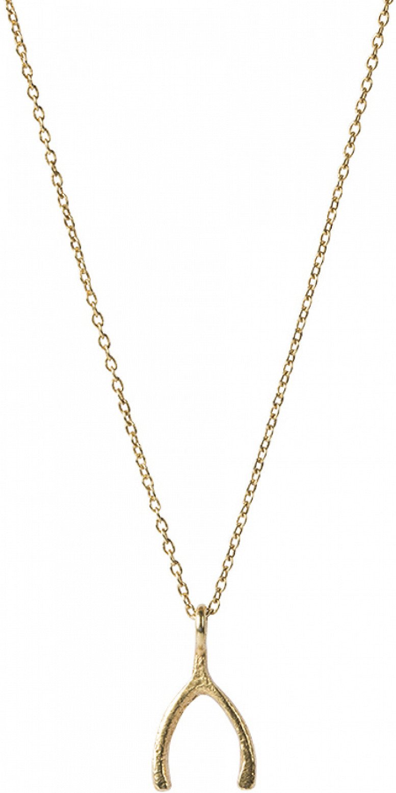 OFFER - A BEAUTIFUL STORY DELICATE WISHBONE SILVER GOLD-PLATED NECKLACE