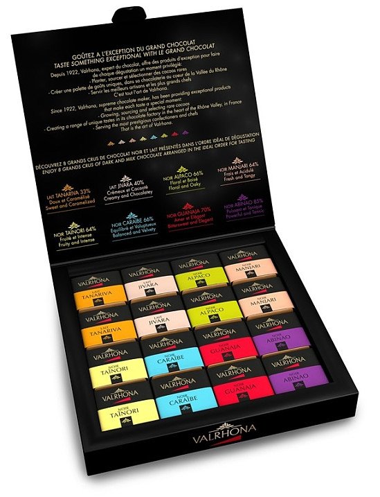 National Chocolate Day - Valrhona Grands Crus Assorted chocolate squares gift box - £18.45