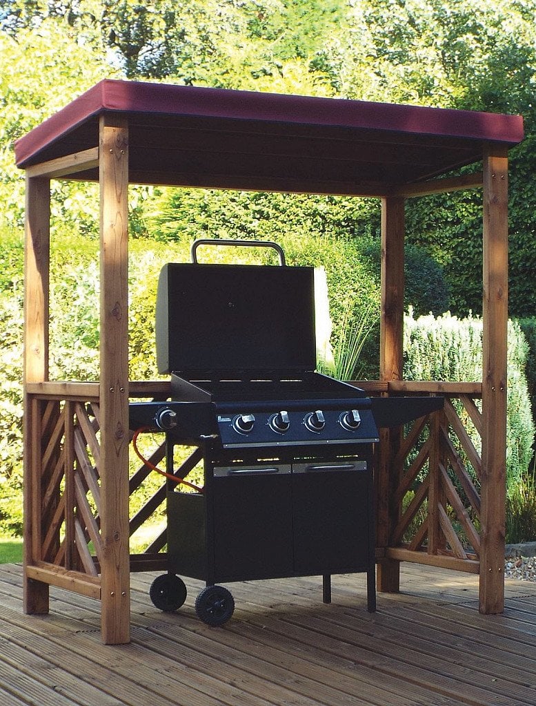 Dorchester Garden BBQ Shelter Burgundy Roof Cover – HB137B