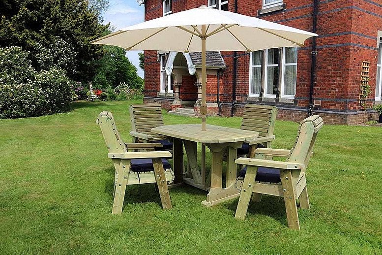 Ergonomic Oval Table & Chairs Set – 4 Seater (ET101)