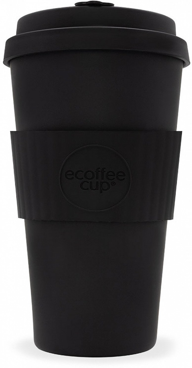 SAVE - ECOFFEE REUSABLE BAMBOO COFFEE CUP - BLACK - 475ML