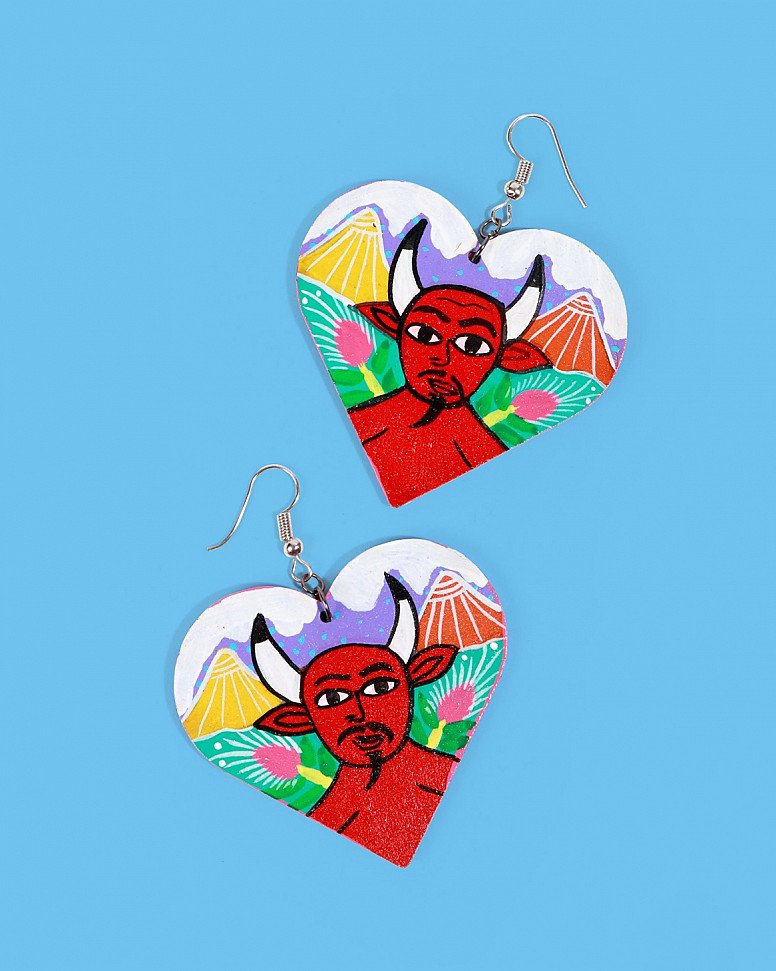 NEW IN - Familia Lorenzo Hand-Painted Earrings, Devil: £34.00!