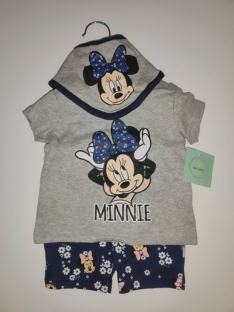Baby Disney Minnie Mouse T-Shirt, Short and Bib 6-9 Months