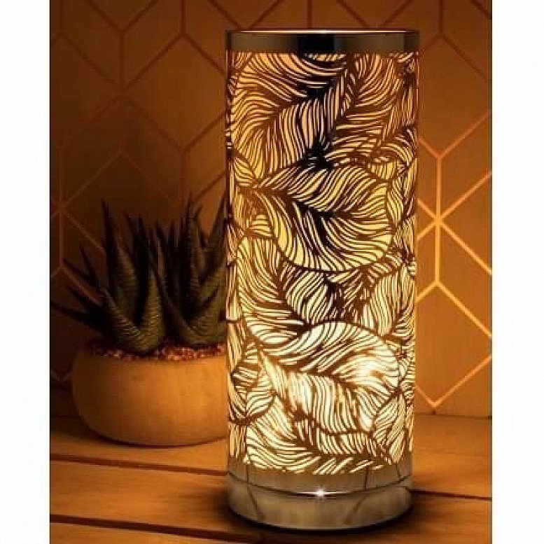 Silver Leaf Pattern Touch Aroma Lamp