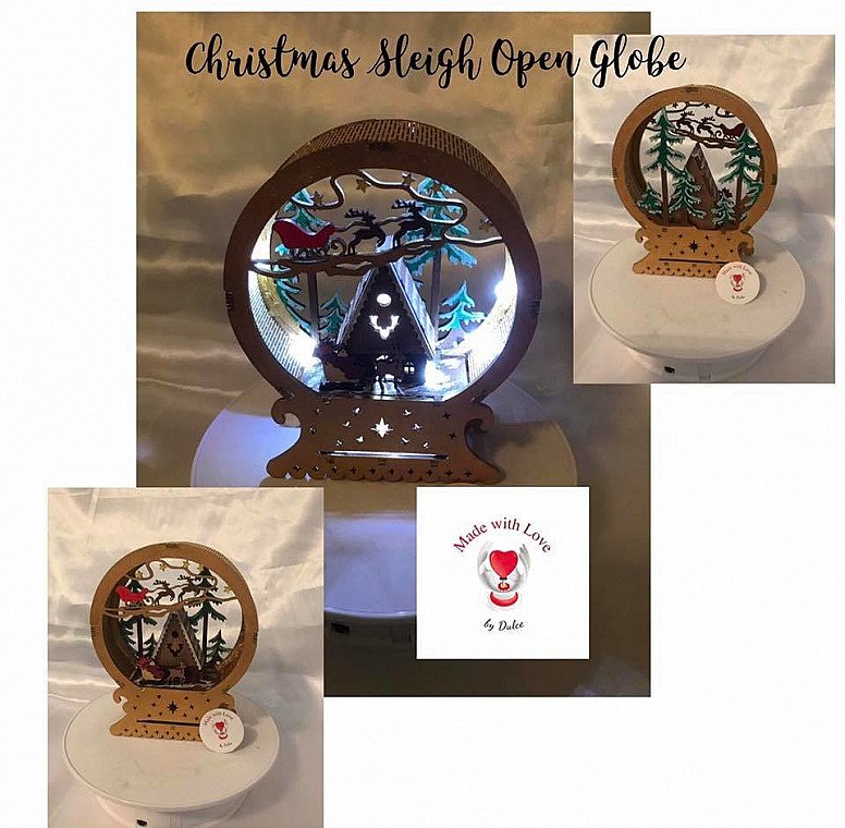 Christmas Sleigh Open Globe