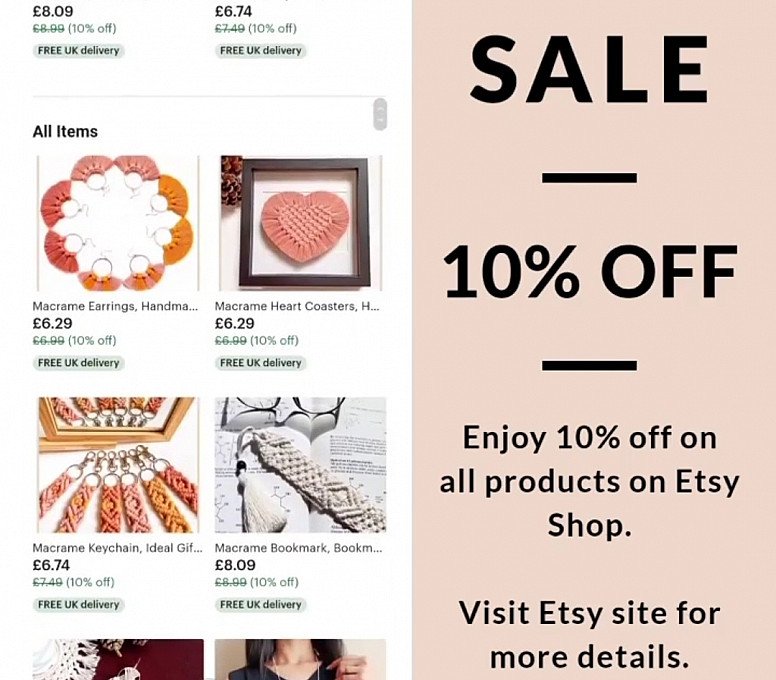 10% OFF Entire Etsy Shop