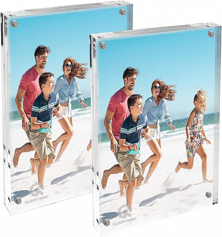 Photo Frame with [2pack, 5x7]. Frameless Acrylic Picture Frame