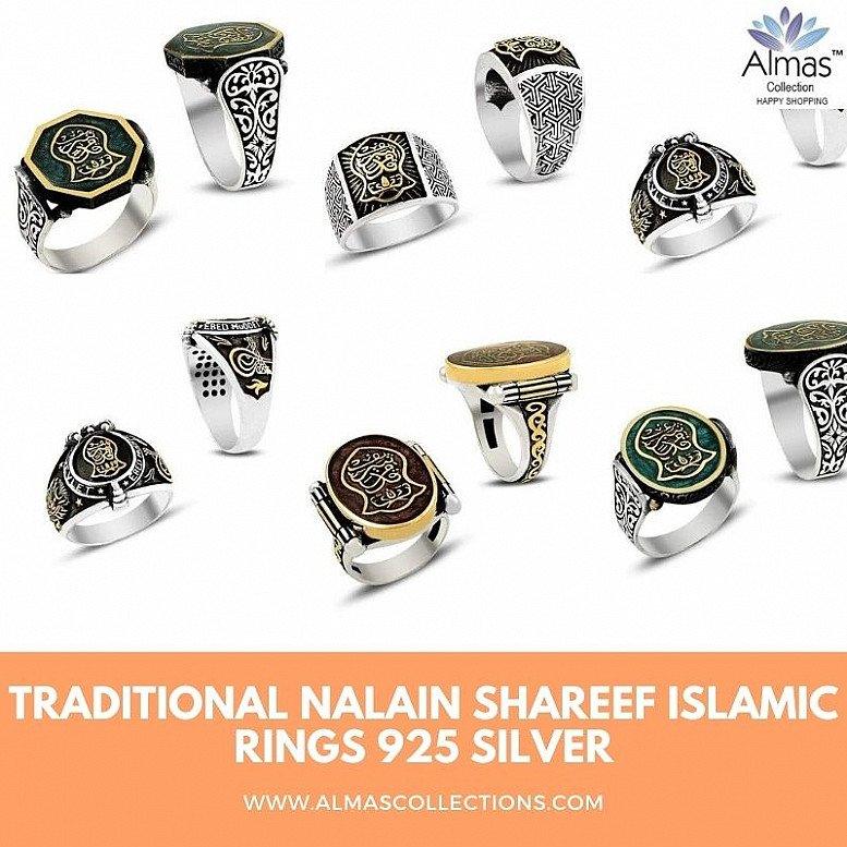 Traditional Nalain Shareef Islamic Rings in 925 Sterling Silver