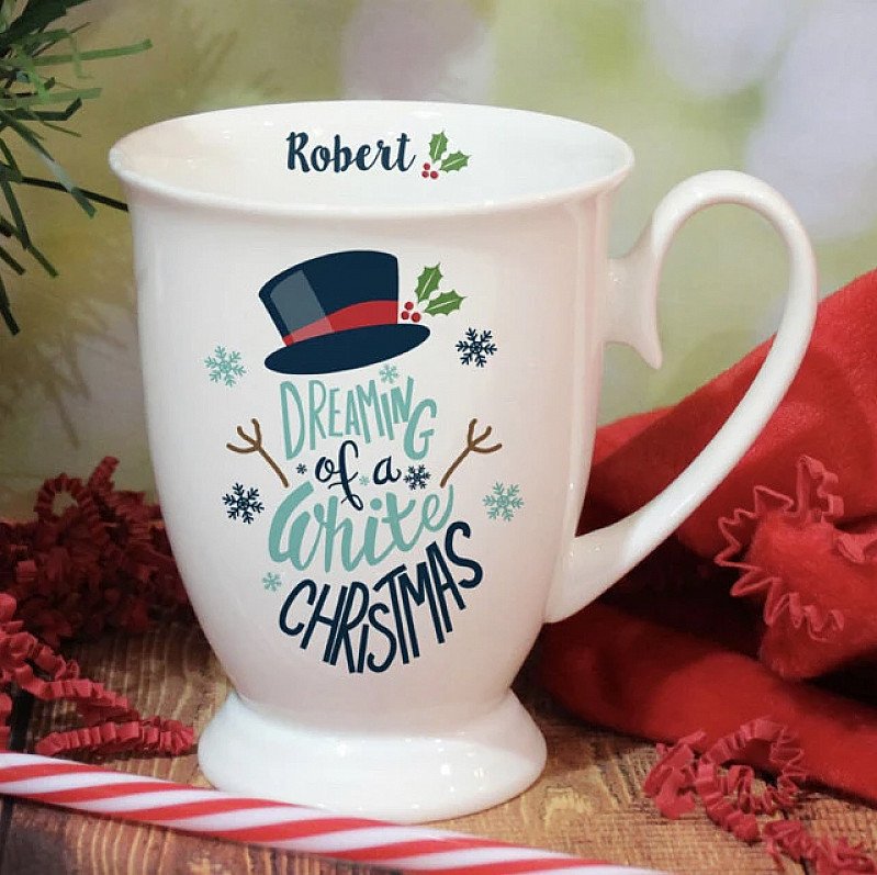 Personalised Snowman Christmas Mug