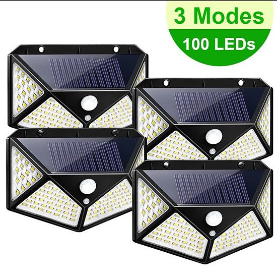 100LED Solar Power Motion Sensor Wall Light /Lamp Outdoor Garden Waterproof