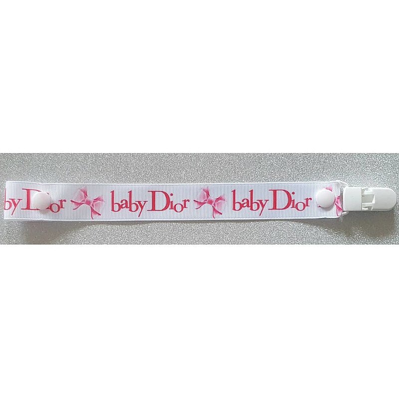 Baby Dior White and Pink Dummyclip