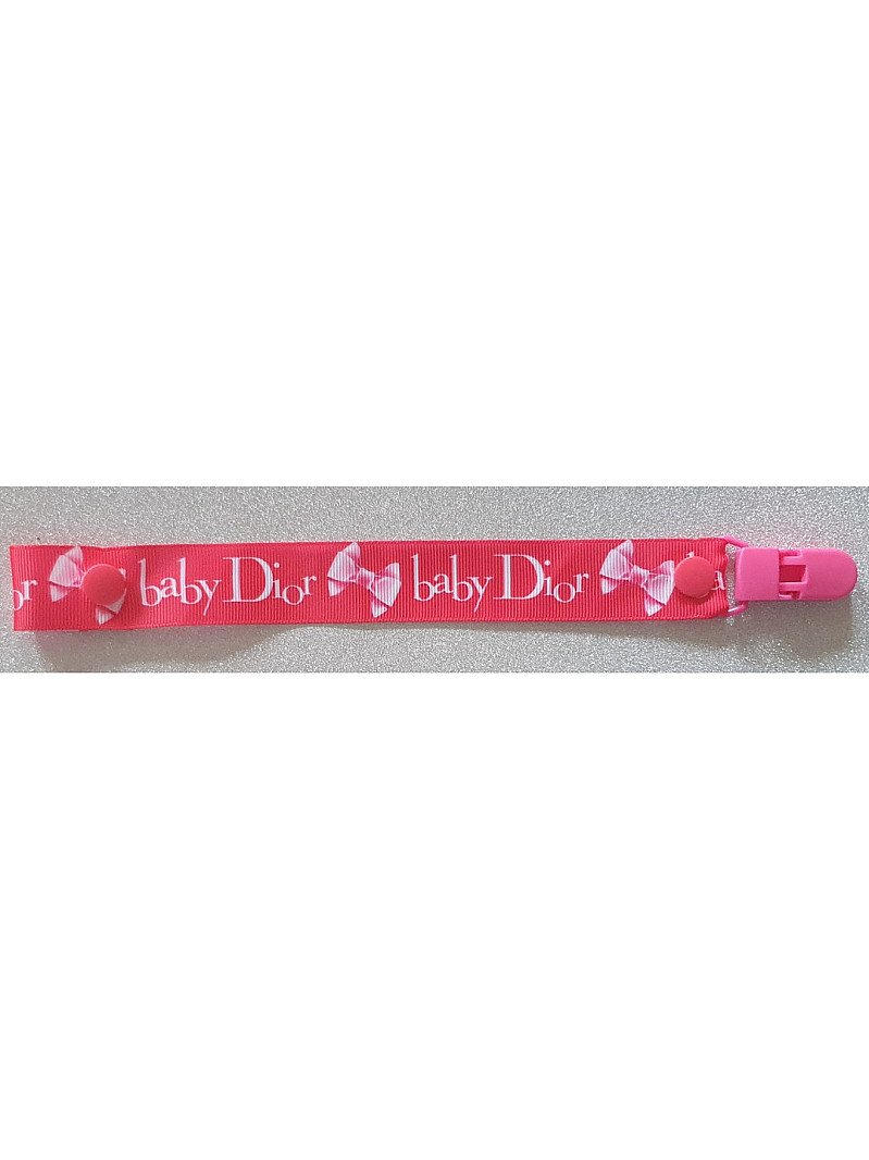 Baby Dior Hot Pink and White Dummyclip