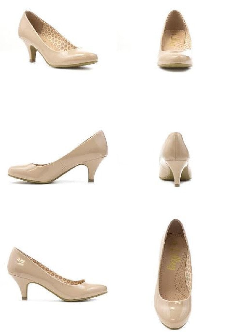 SAVE 23% - Womens Patent Court Shoe in Nude!