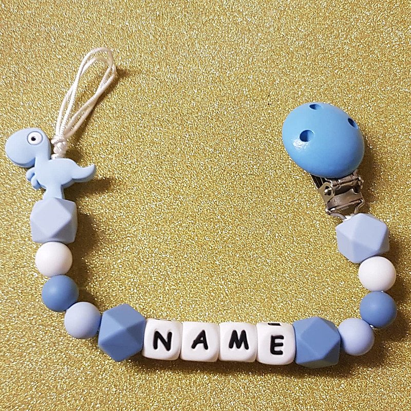π¦ Dinosaur Silicone Teething Personalised Dummyclip
