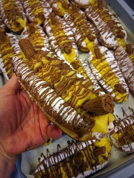 Custard Filled Long Johns 1 day specials from 11am Gang! Doughnotts