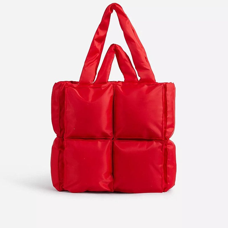 SAVE - Manic Oversized Puffa Tote Bag In Red Nylon