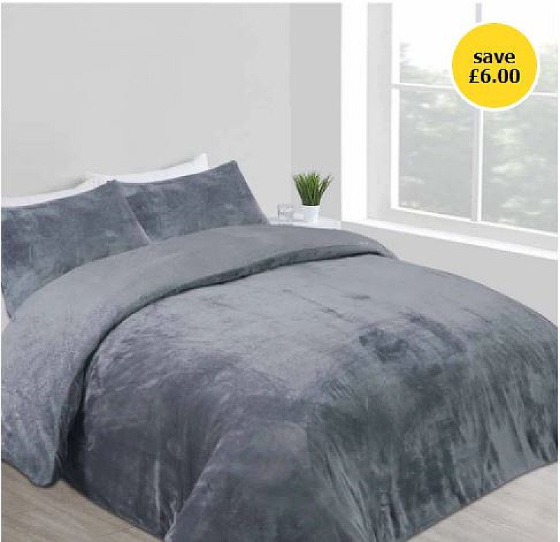 SALE - Wilko Charcoal Sparkle Teddy Double Duvet Set!