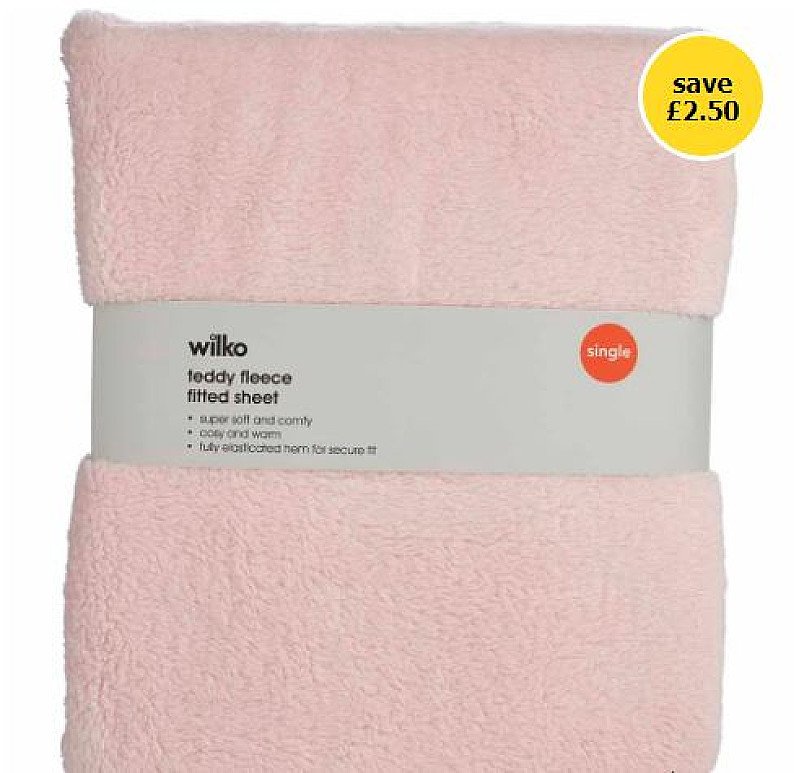 SALE - Wilko Blush Soft Teddy Fitted Sheet Single!