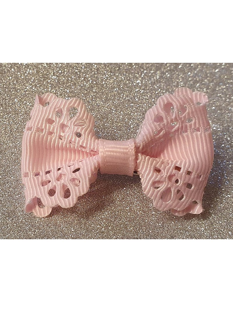 Pink Lace Teeny Hairbow or Headband