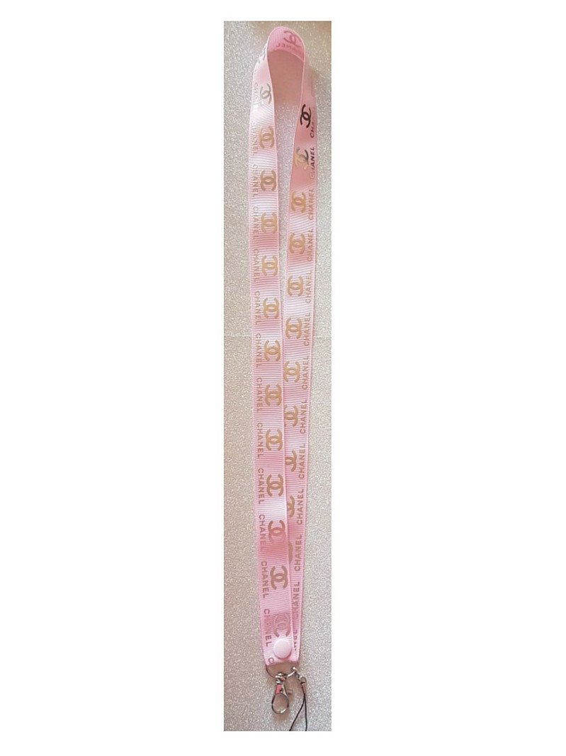 Chanel Pink Lanyard Id Badge Holder