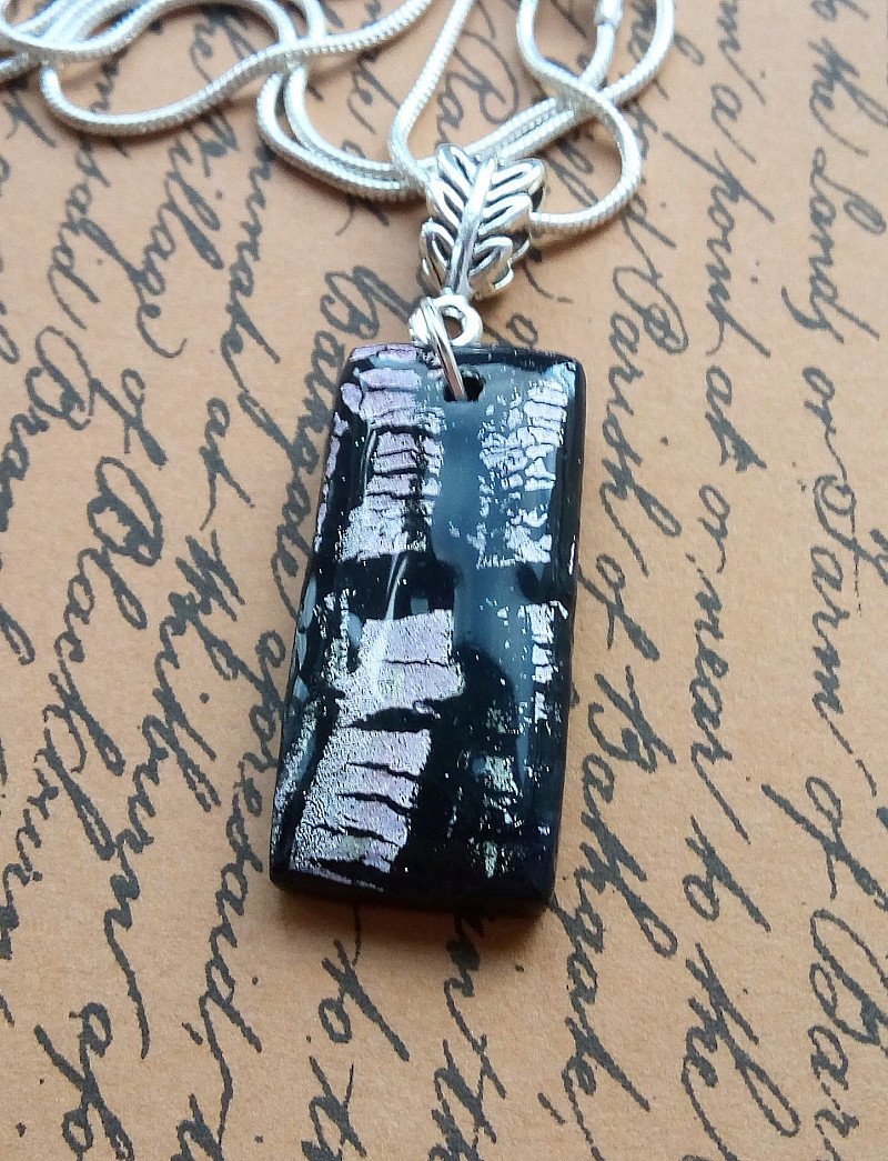 New Listing on folksy... Handmade crackle effect pendant