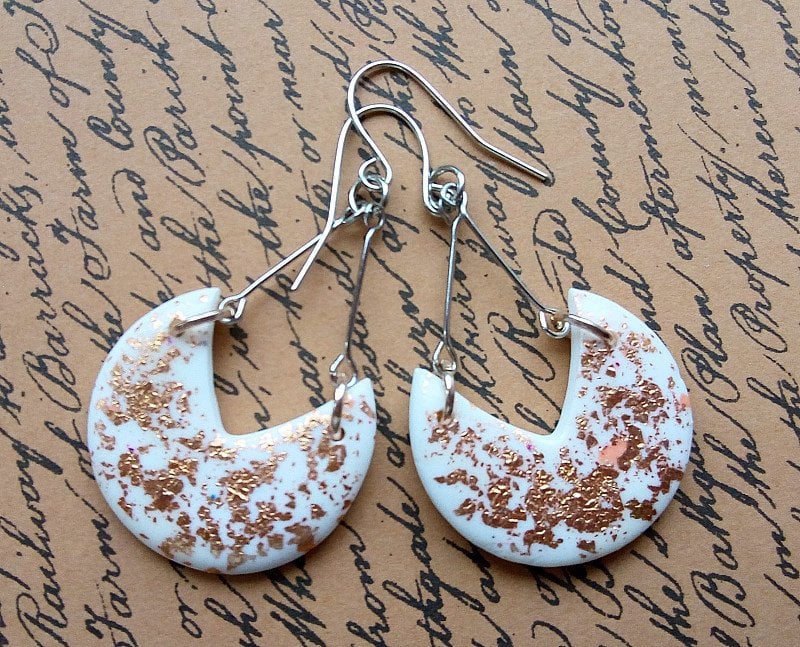 Handmade gold foil earrings