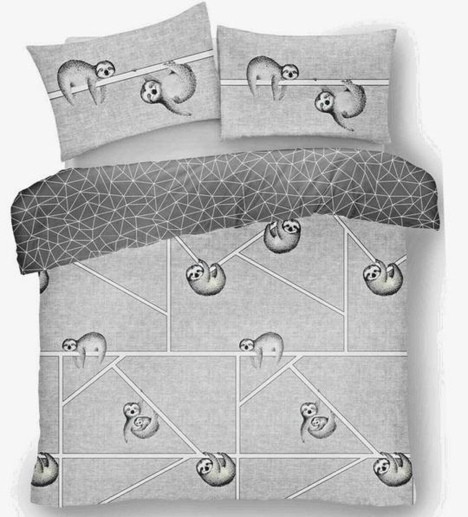 Sloth Duvet Cover Reversible Bedding Set Single